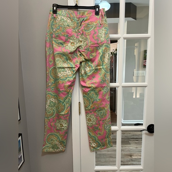 Fabulous Ralph Lauren Pink and Green Paisley Pants Sz 4 EUC - Picture 4 of 9
